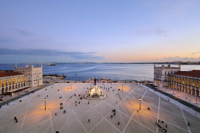 Terreiro do Paco at twilight. One of the centers of the historical city. Lisbon, Portugal