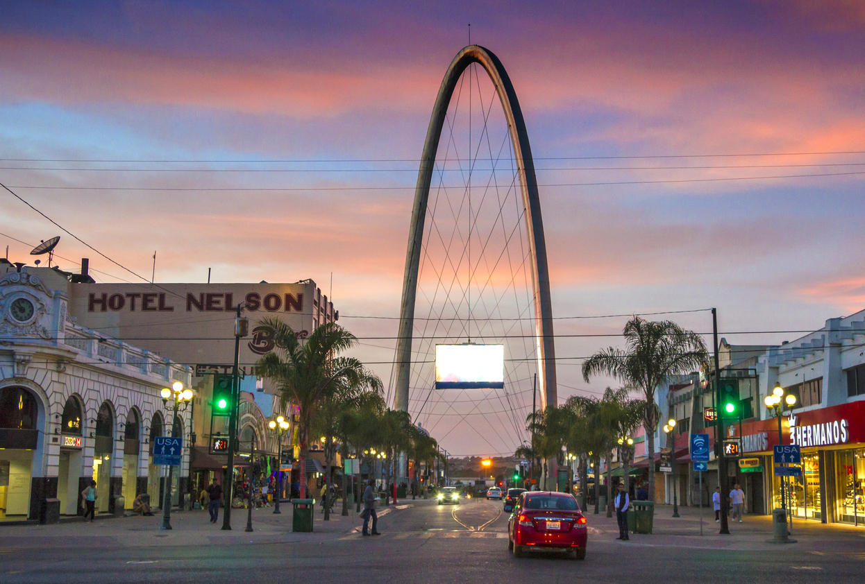 Tijuana Avenida Revolucion with the millennial arch