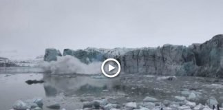 Colapso de glaciar na Islândia obriga turistas a fugir - o momento já é viral