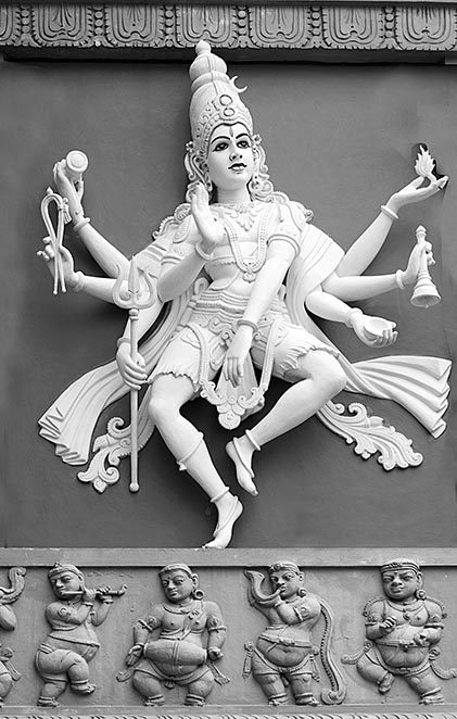 Hindu Goddess with Many Arms Temple Statue