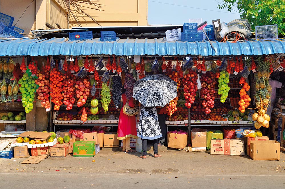 Colorful fruit stall in Jaffna