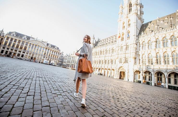 Woman traveling Brussels