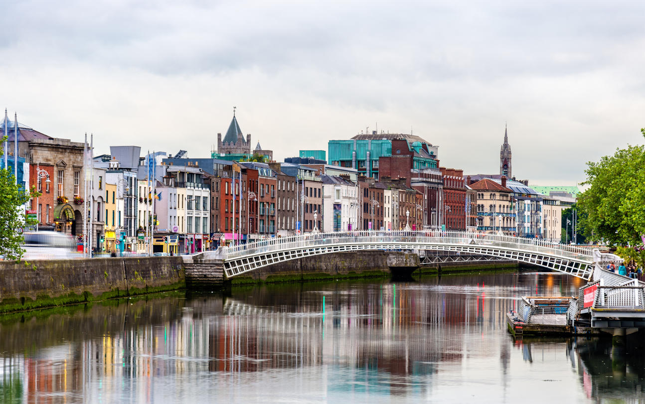 View of Dublin with the Ha’penny Bridge – Ireland