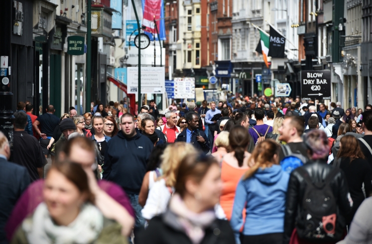 Busy Shopping Street – Grafton Street in Dublin