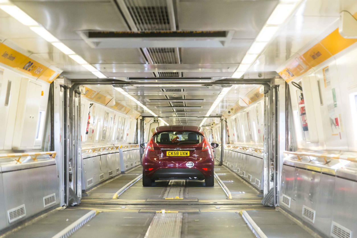 Channel tunnel, United Kingdom – June 4, 2017: Channel Tunnel crossing between France and  England.