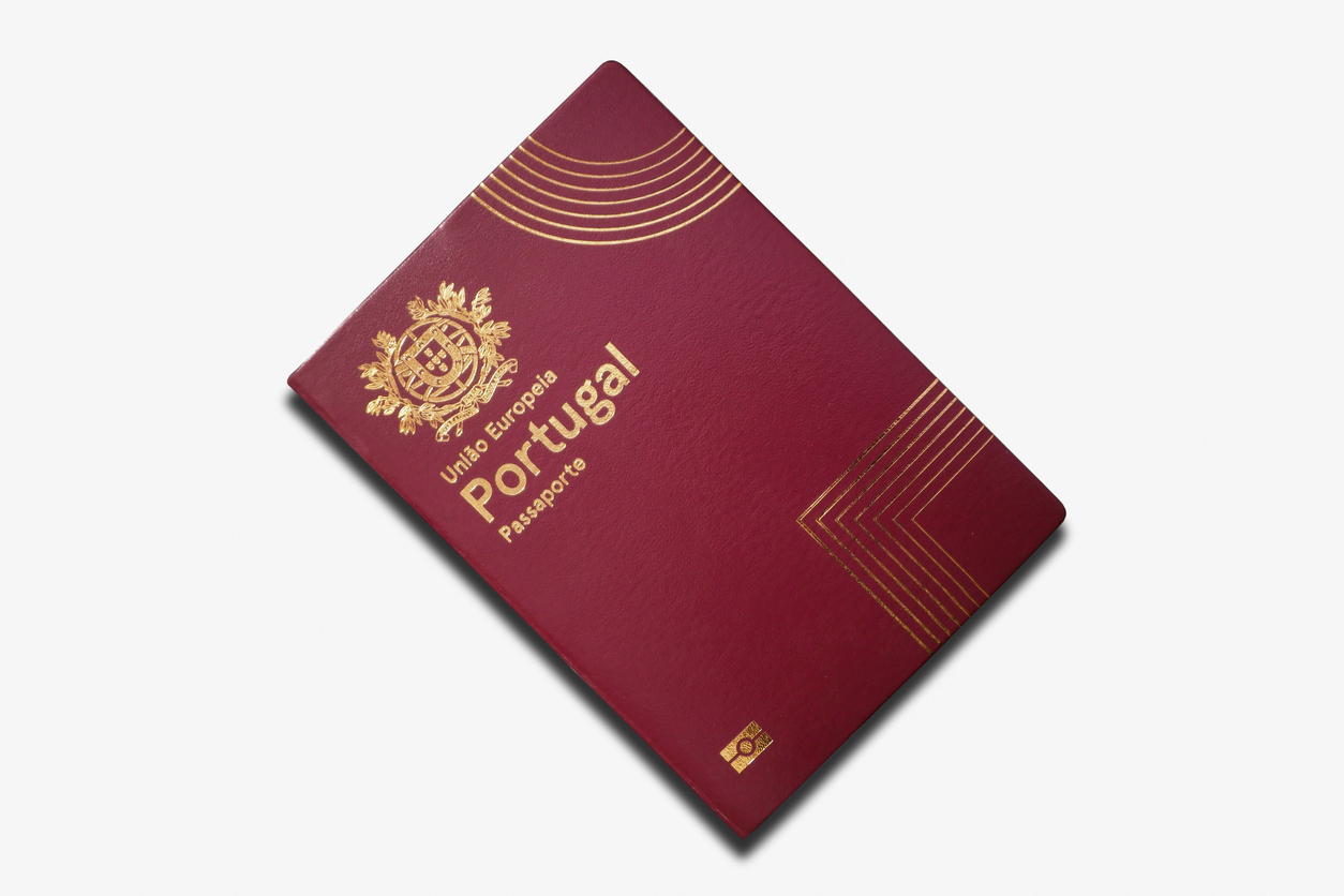 Portuguese passport isolated on a white background