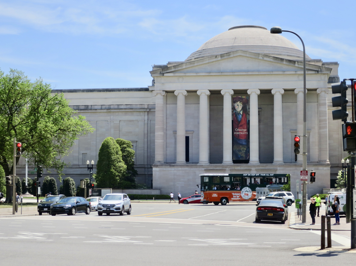 View of the West Building of the National Gallery of Art in Washington DC
