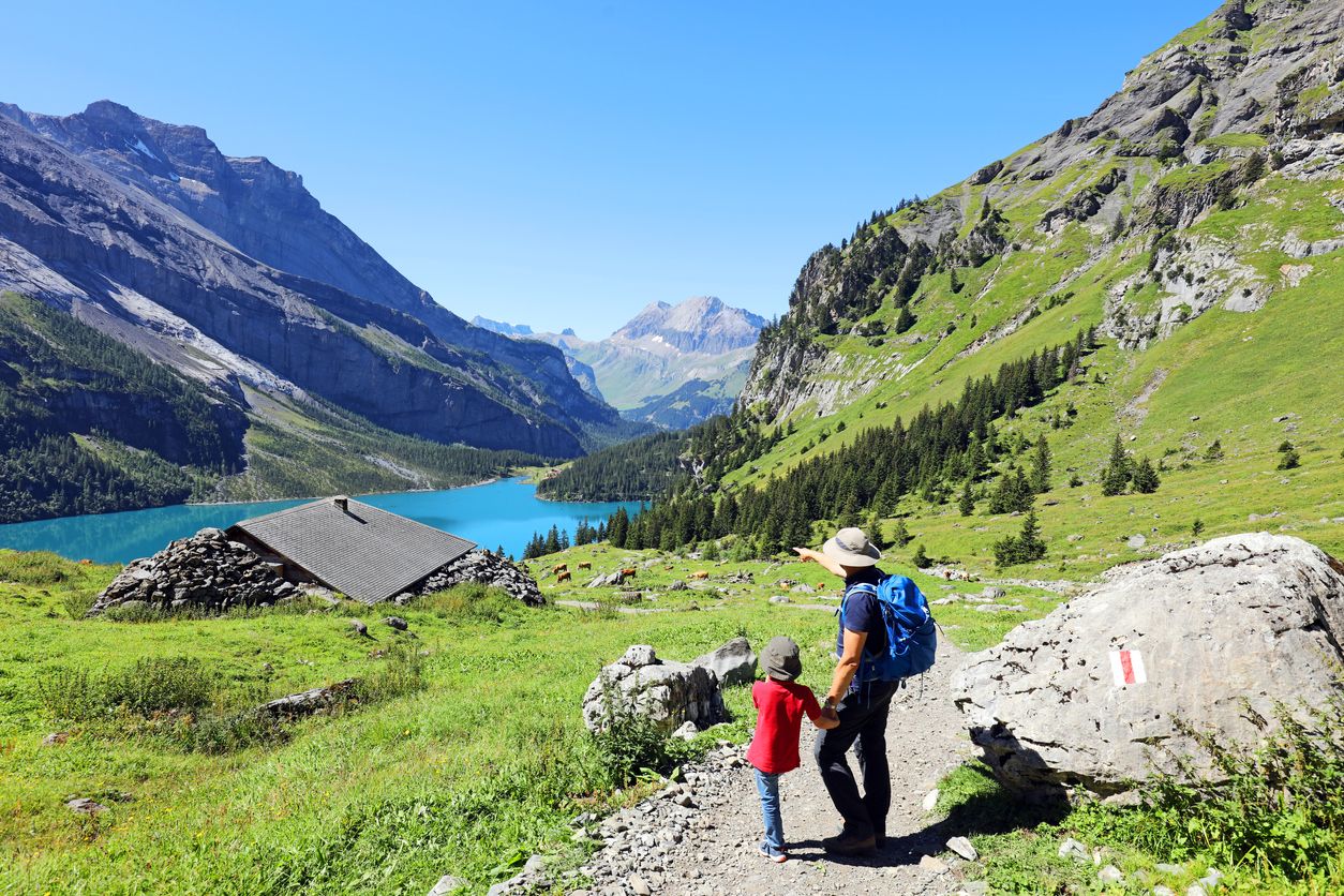 Family Hiking in the Swiss Mountains