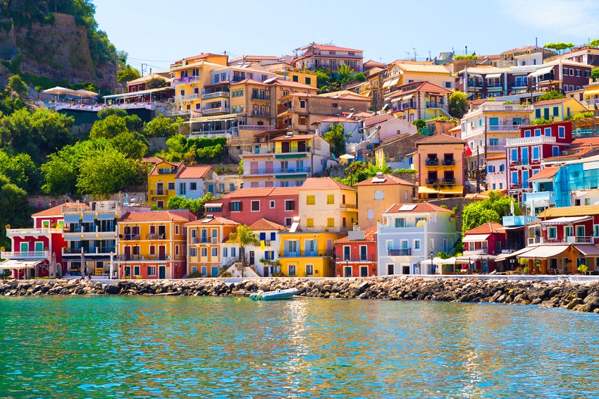 parga city greek summer tourist resor houses colors in preveza perfecture